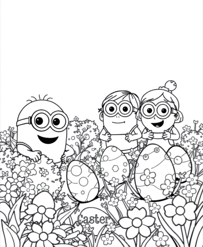 Easter Egg Hunt - Free printable coloring page for kids