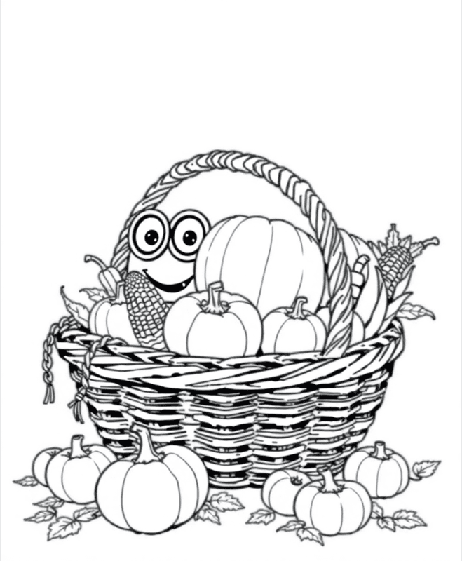 Cornucopia Harvest - Free printable coloring page for kids
