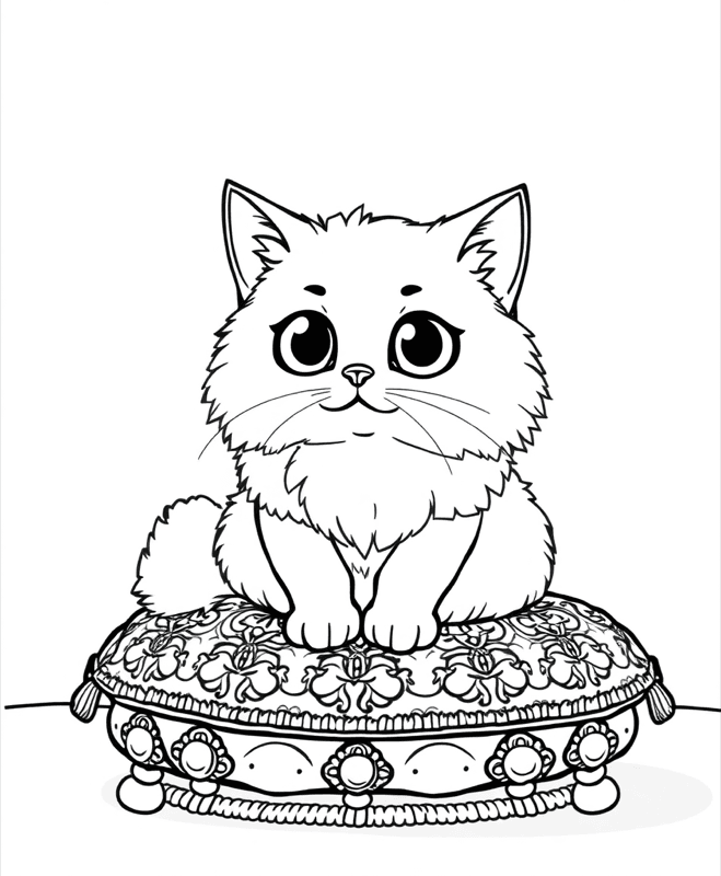 Majestic Persian Cat - Free printable coloring page for kids