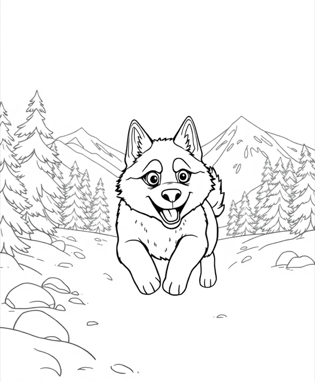Husky in the Snow