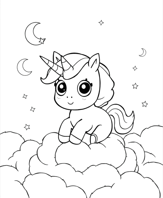 Baby Unicorn in the Clouds