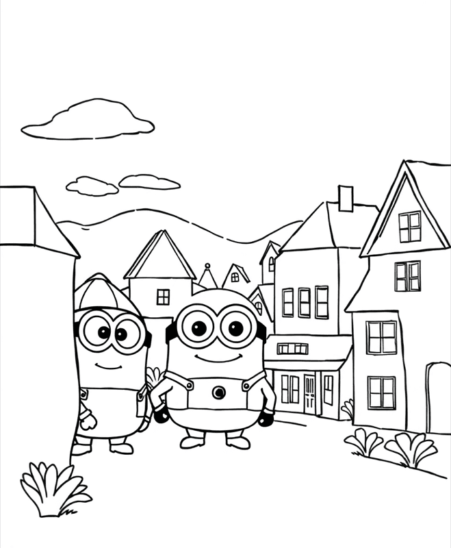Shape Town - Free printable coloring page for kids