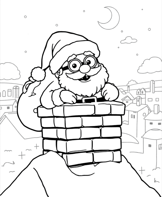 Santa Coming Down the Chimney
