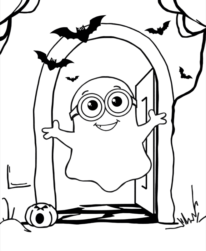 Friendly Ghost - Free printable coloring page for kids