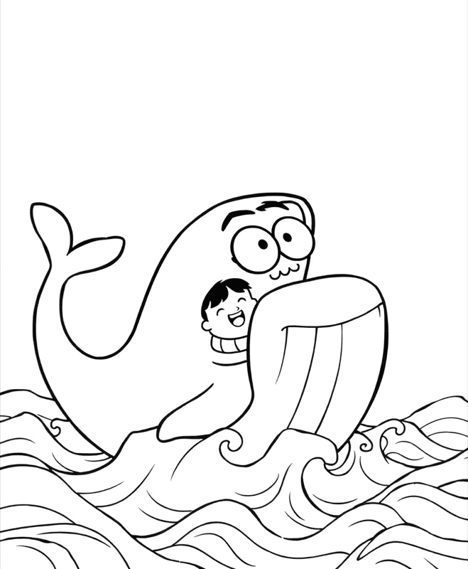 Jonah and the Whale - Free printable coloring page for kids