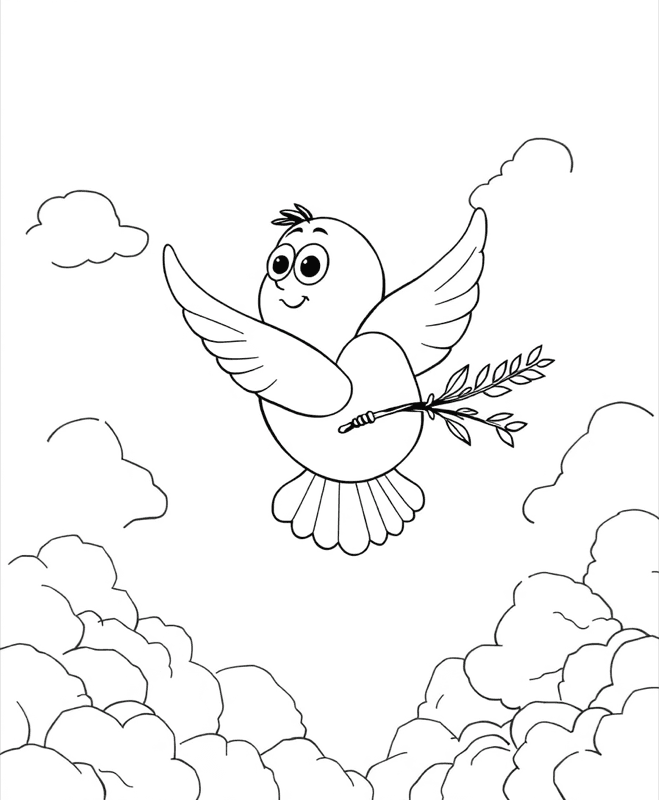 Dove of Peace - Free printable coloring page for kids