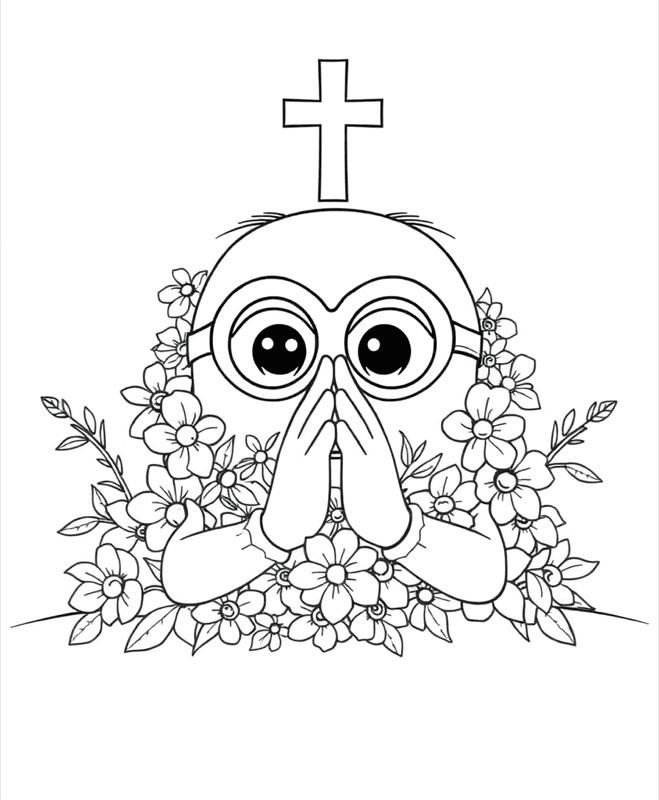 Praying Hands - Free printable coloring page for kids