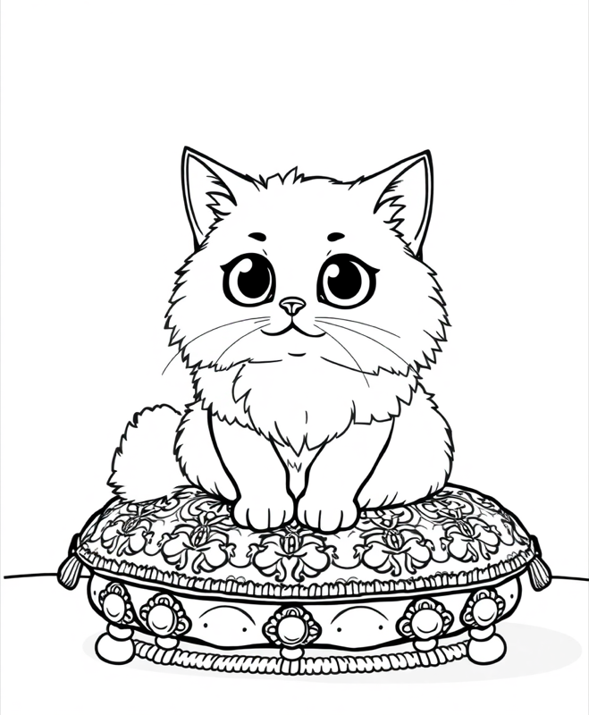 Majestic Persian Cat - Free printable coloring page