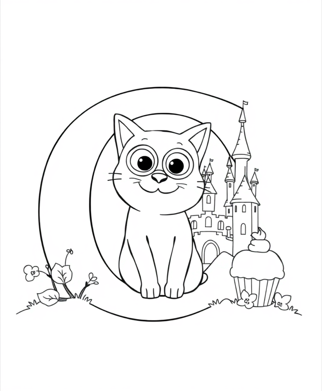 C is for Cat - Free printable coloring page