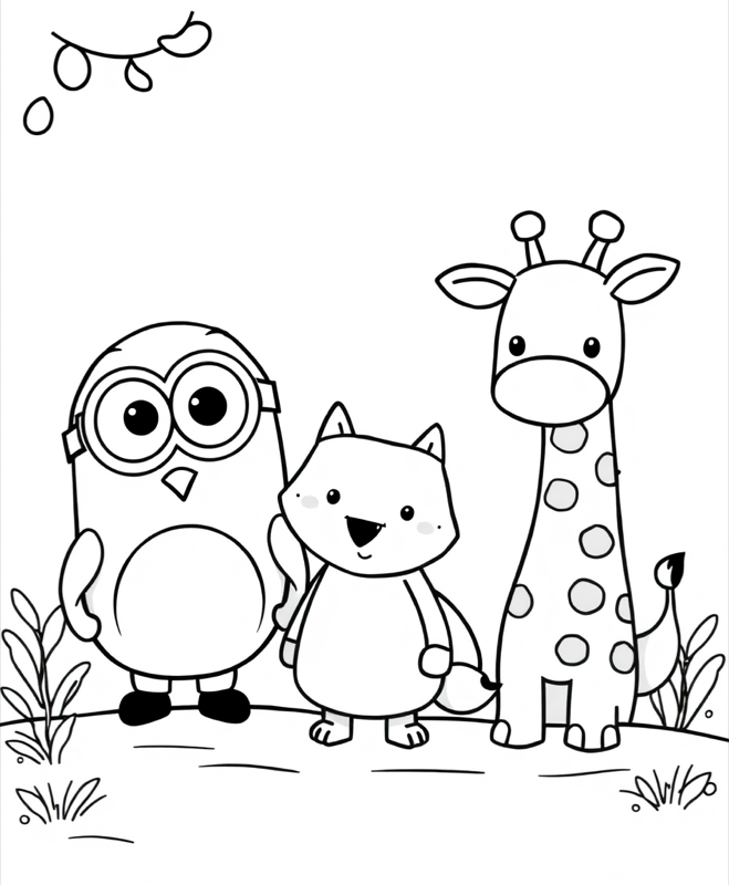 Shape Animals - Free printable coloring page