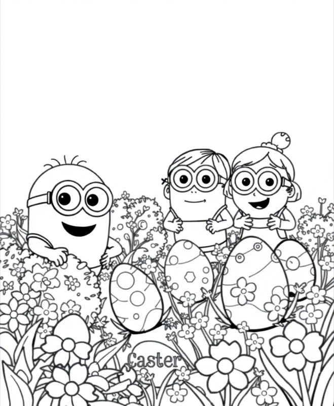 Easter Egg Hunt - Free printable coloring page