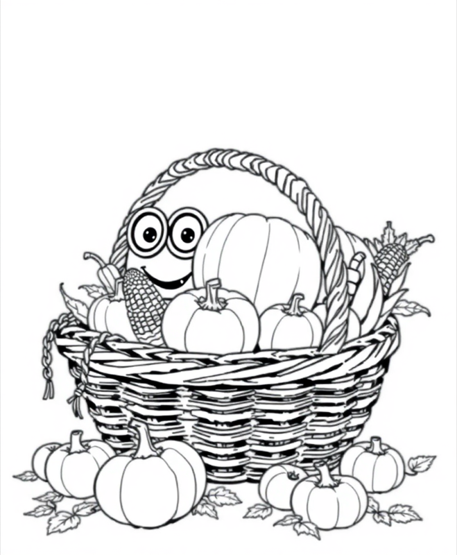 Cornucopia Harvest - Free printable coloring page
