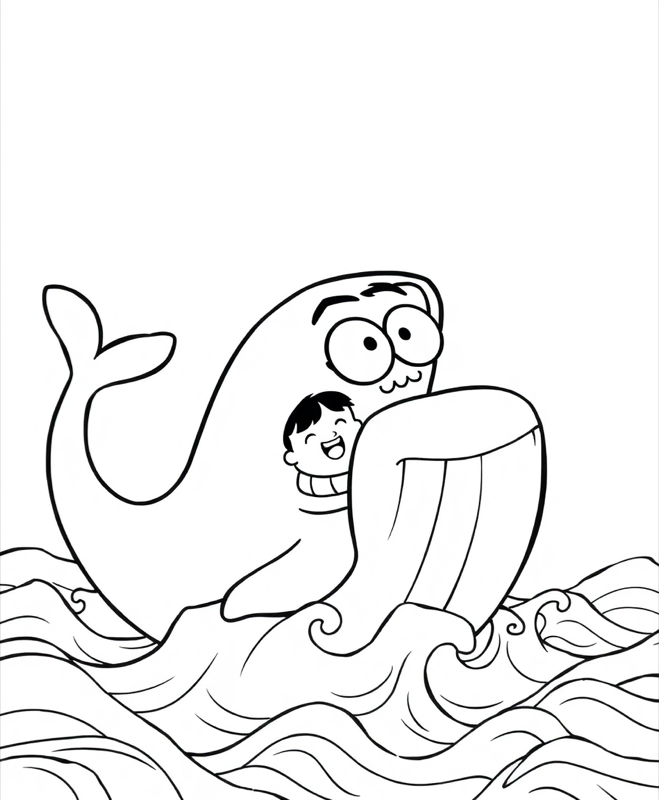 Jonah and the Whale - Free printable coloring page