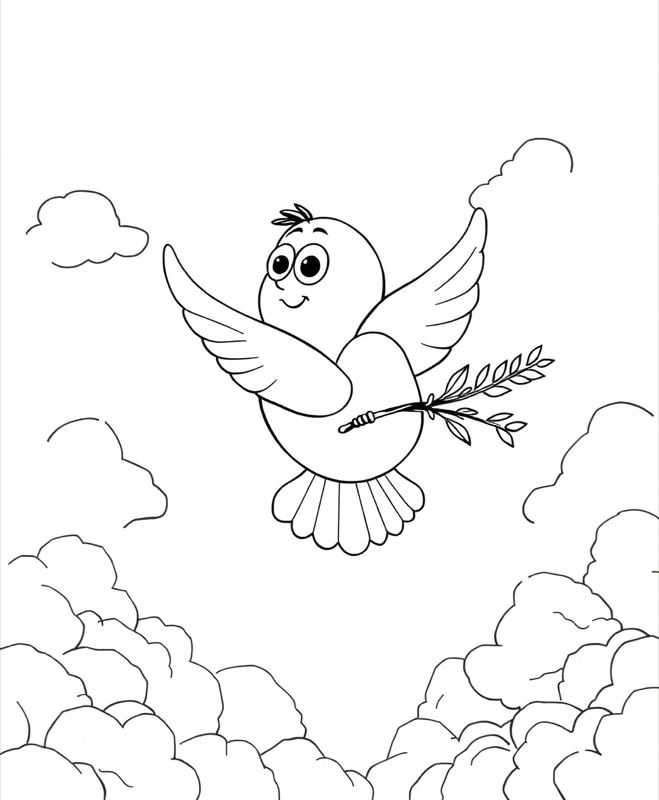 Dove of Peace - Free printable coloring page